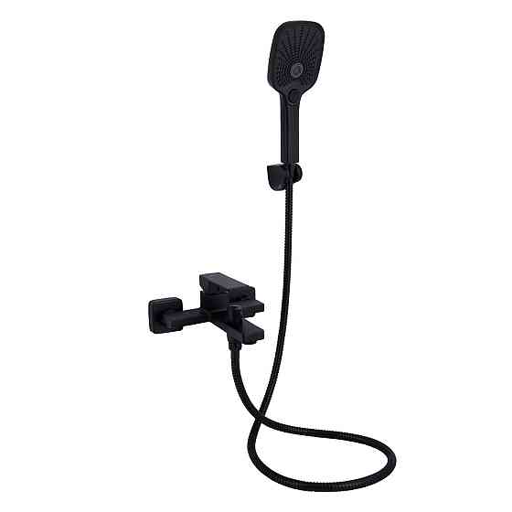 Змішувач для ванни Qtap Gemini (з душовим гарнітуром) QTGEM259BLM45682 Black Matt Київ