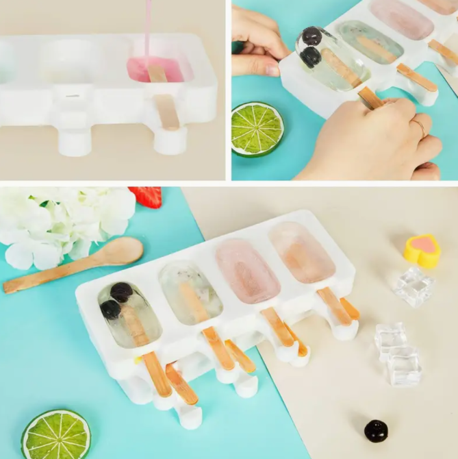 Форма для мороженого Empire Эскимо, силиконовая, 4 шт, 25×11,5 см, антипригарная, для духовки, морозилки Одесса - изображение 4