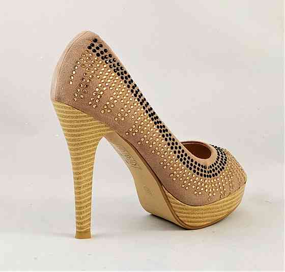 Жіночі Бежеві Туфлі на Каблуку Шпильке Замшеві Модельні (розміри: 36,37,38,39,40,41) — 35-7 Дніпро