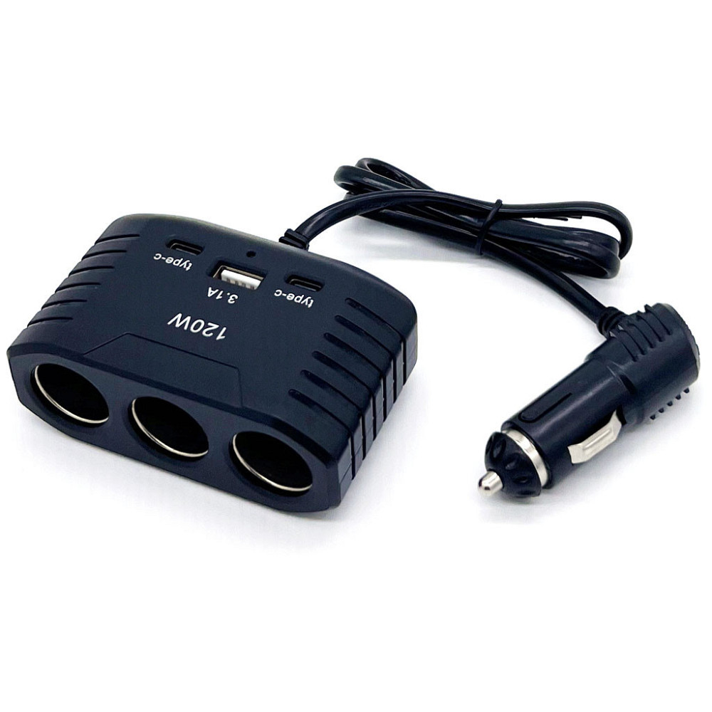 Автомобільний розгалужувач прикурювача (USB+2хType-C) 120W,CTC-604 SBR Київ - фото 9