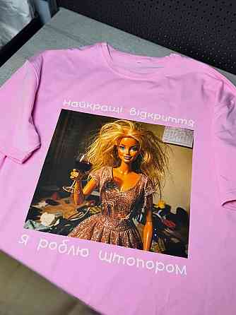 Жіноча футболка з принтом "Найкращі відкриття я робити штопором" Barbie Style XL, Білий Чернівці