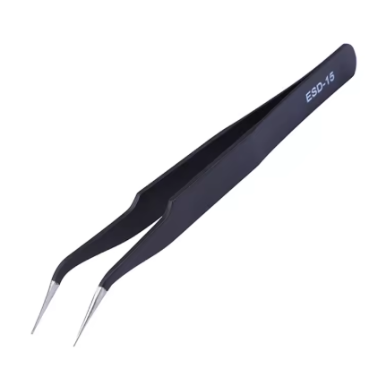 Пинцет ESD-15 из нержавеющей стали, антистатический изогнутый пинцет для ремонта электроники. Киев
