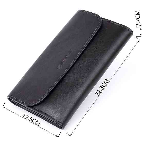 Горизонтальная барсетка-клатч мужская в гладкой коже GRANDE PELLE 11298 Черная Киев