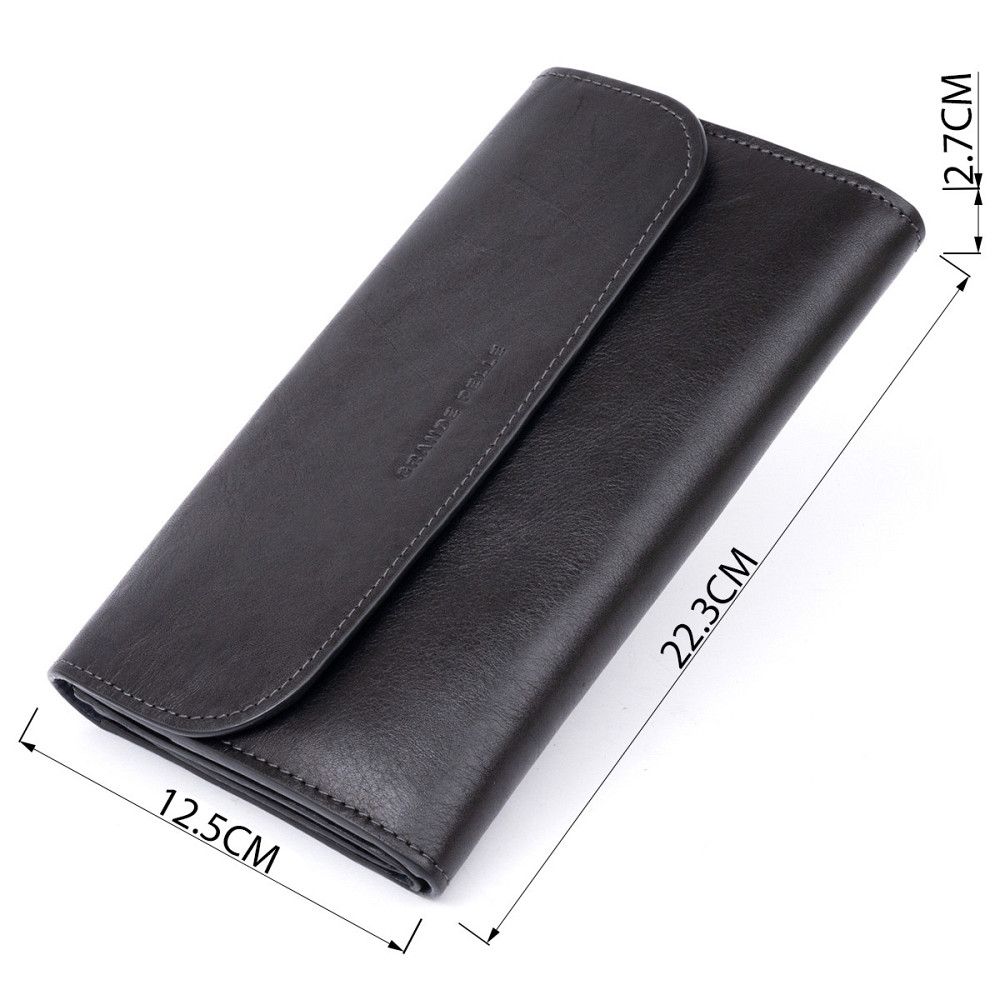 Горизонтальная барсетка-клатч мужская в гладкой коже GRANDE PELLE 11298 Черная Киев - изображение 3