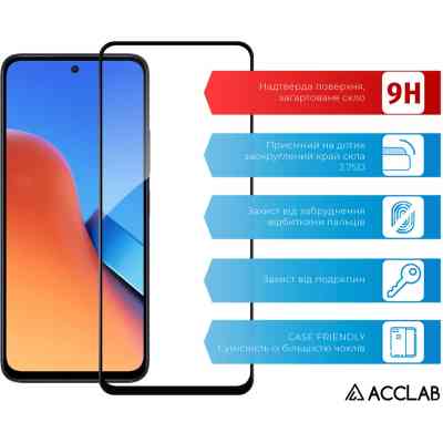 Стекло защитное ACCLAB Full Glue Xiaomi Redmi 13 Black (1283126592904) Винница