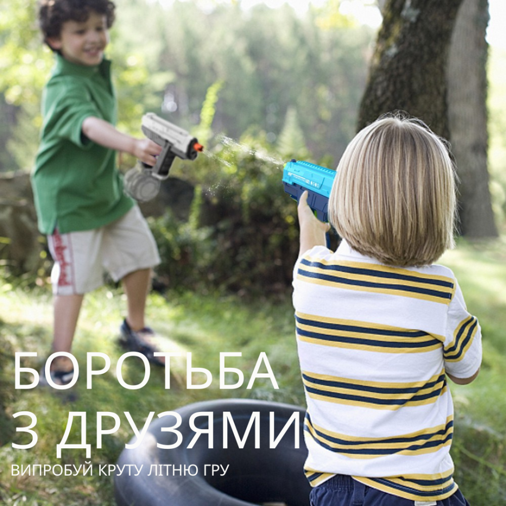 Водний пістолет, електричний бластер для дітей, водний пістолет з автоматичним наповненням водою, чорний Кам'янець-Подільський - фото 4