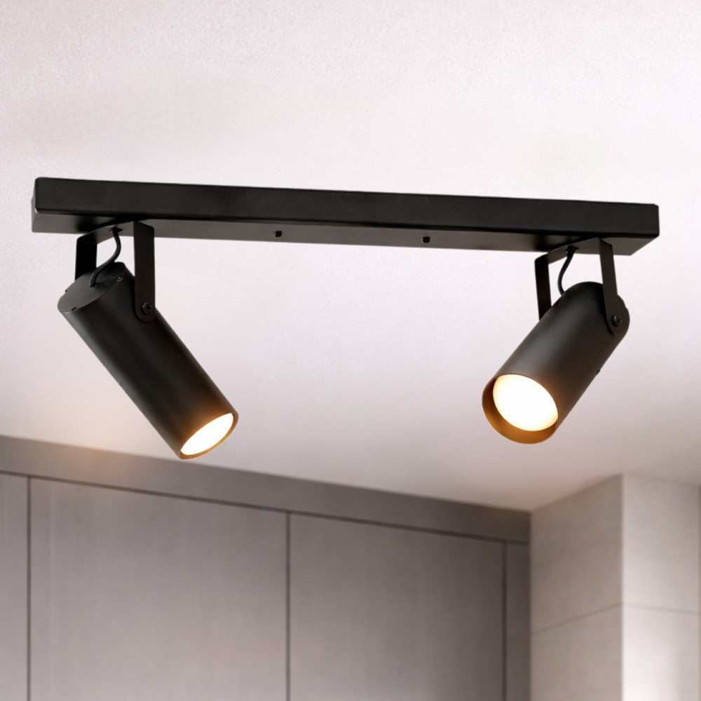 Светильник потолочный спот поворотный MSK Electric Focus под две лампы Е27 черный  NL 14050-2 BK Одесса - изображение 10