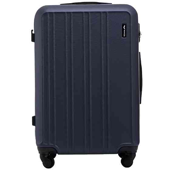 Валіза пластикова Wings HRR01 середня 65 см темно-синя Київ