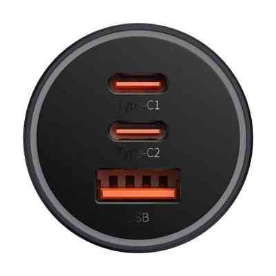 Зарядний пристрій Baseus 1xUSB + 2xUSB-C 65W Golden Contactor Pro dark gray (CGJP010013) Вінниця