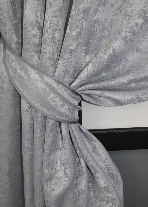 Комплект коротких штор VR-Textil Жаккард Sultan XO № 1124ш Жаккард Светло-серый 110х170 см 2 шт (39-954) Киев - изображение 3