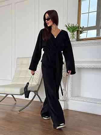 Жіночий костюм із двостороннього турецького флісу Чорний 48/52 Харків