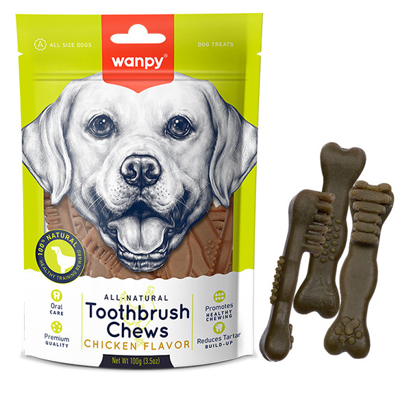 Wanpy Toothbrush Chews Chicken ВАНПІ ЗУБНА ЩІТКА жувальні ласощі зі смаком курки для собак Київ - фото 1
