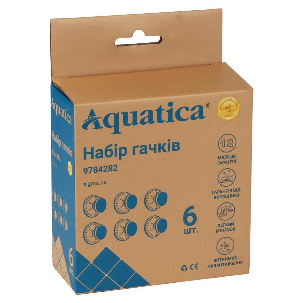 Гачки на вакуумних присосках s42 Ø40×40 мм чорний/білий (6 шт.) AQUATICA (9784282) Київ - фото 6