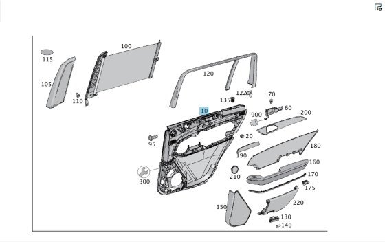 Mercedes-Benz  A1667307801 9H14 Карта чорна задніх правих дверей GL/GLS X166 Одеса