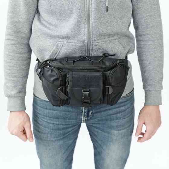 Чоловіча сумка рюкзак слінг, Нагрудна чоловіча сумка тактична чорна Нагрудна тактична тканинна DB-49 Івано-Франківськ