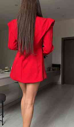 Женское вечернее романтическое пиджак-платье костюмка + подкладка Красный, 42/44 Одесса