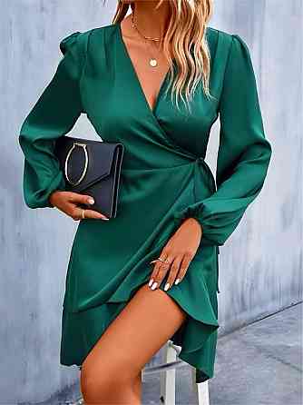 Жіноче романтичне коротке плаття із шовку армані Зелений Одеса