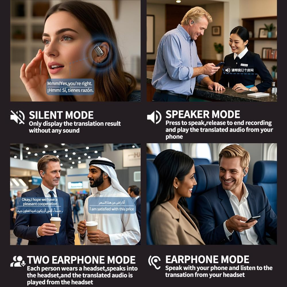 Спортивные Bluetooth-наушники BUABMEC Open-Ear — Беспроводная гарнитура с костной проводимостью, IPX7, 60 ч, Черные Киев - изображение 4