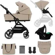 Дитяча коляска Kinderkraft Yoxi  3W1 Z Gondolą I Fotelikiem Samochodowym I-Size Beżowy Київ