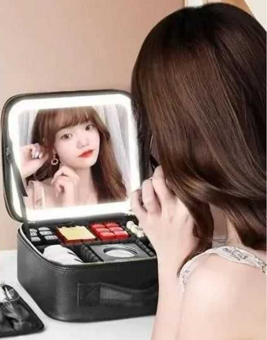 Косметичка дорожная зеркало с подсветкой Органайзер для косметики вещей. Харьков - изображение 8