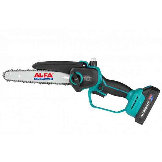 Цепная аккумуляторная пила ALFA ALCMCS8-21V – 21V, 2.0Ah, бесщеточный двигатель, шина 8