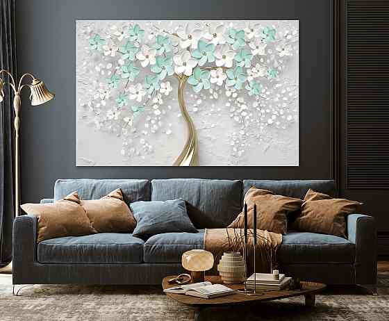 Картина холст в гостиную / спальню  Дерево в  квітах   MLP_179 80х160см Киев