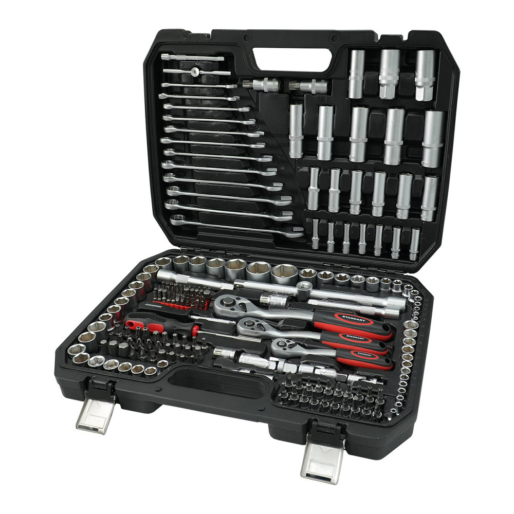 Набір інструменту комбінований 1/4"&3/8"&1/2" 216ед. СТАНДАРТ ST-0216 Одеса - фото 1