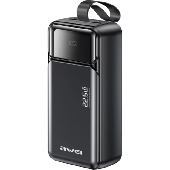 Універсальна мобільна батарея Power Bank Awei PA-105 400000mAh 22.5W Чорний Київ