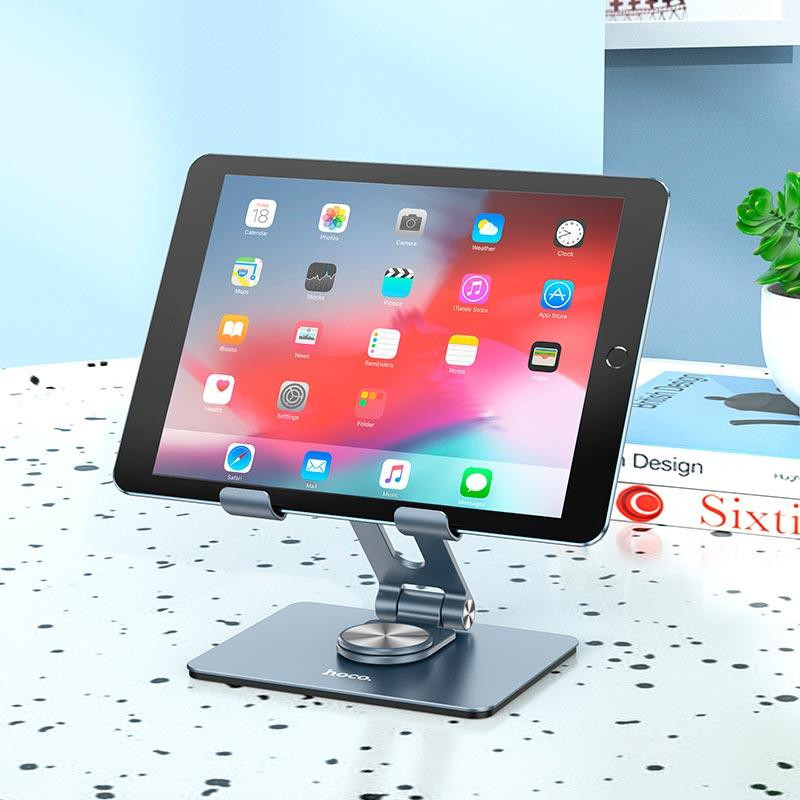 Підставка для планшета HOCO PH52 Might metal rotating tablet desktop holder Metal Gray Киев - изображение 6