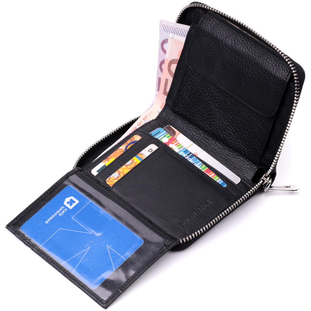 Женский отменный кошелек из натуральной кожи Черный (ST Leather) Киев - изображение 10