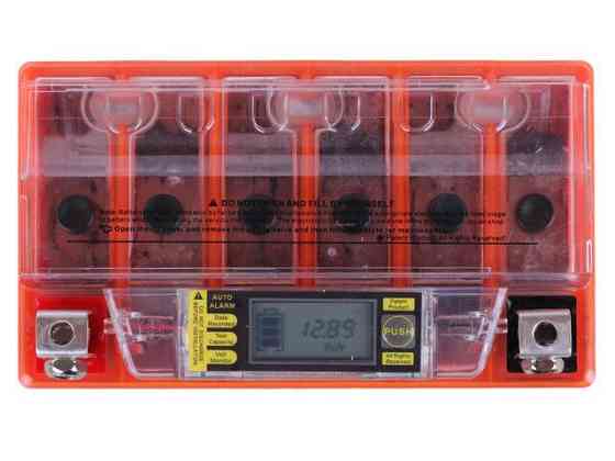 Аккумулятор 7АH MOTO 12N7BL-BS гелевый С ДИСПЛЕЕМ 150*87*94mm оранжевый Мукачево