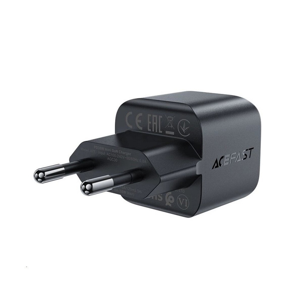 Мережевий зарядний пристрій ACEFAST A77 mini PD30W GaN USB-C charger Black (6974316282662) Київ - фото 3