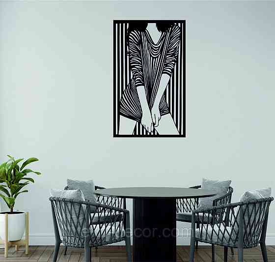 Декоративное настенное Панно «Девушка» Декор на стену 110*60 см, Черный Киев