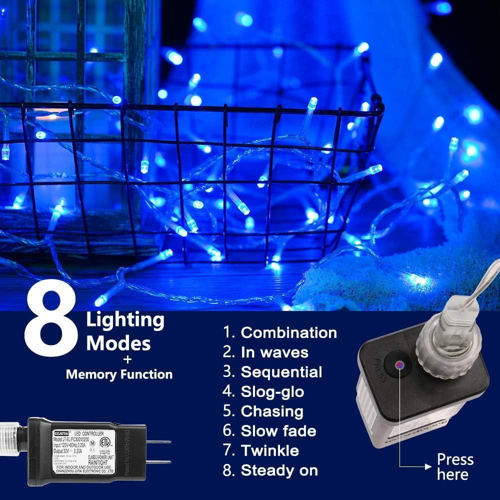 Світлодіодна гірлянда Epesl 220 LED, 25 м, синій колір, 8 режимів, вулична та інтер'єрна, для декору ялинки, свята та дому Київ - фото 4