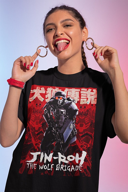 Футболка з аніме принтом Джін Рох Волф Брігаде оверсайз (S/M/L) Чорний AnimeJ0069 Дніпро - фото 1