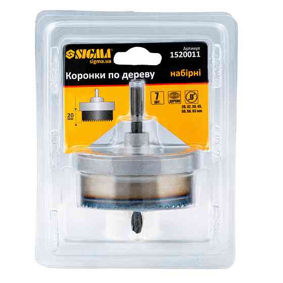 Коронки для дерева збірні 1" Ø26-63 мм висота 20 мм SIGMA (1520011) Київ