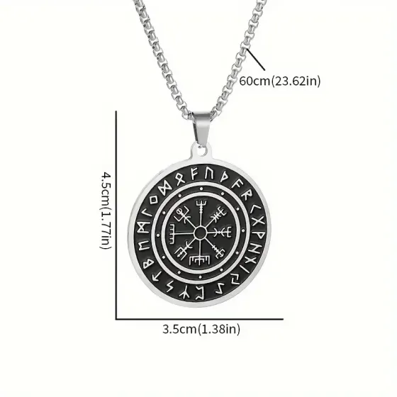 Підвіска з рунами вікінгів із нержавіючої сталі – символ сили та захисту Київ