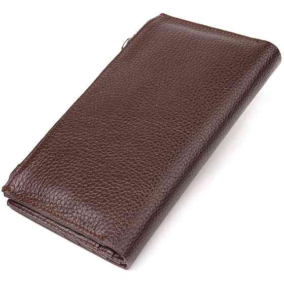 Стильный женский вертикальный кошелек из натуральной кожи CANPELLINI 21642 Коричневый Киев