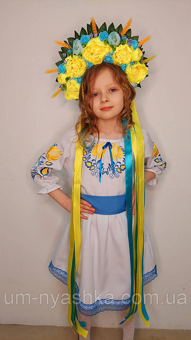 Віночок ободок з квітами "Сценічний з колосками та стрічками" Кривий Ріг - фото 7