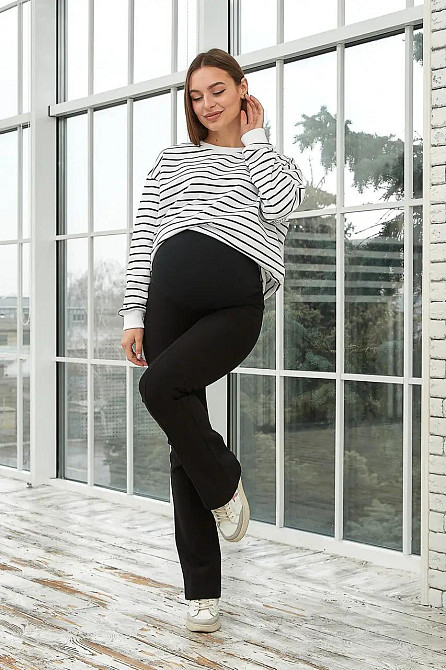 Штани кльош для вагітних Turin 3XL Lullababe Чорний Кривий Ріг - фото 4