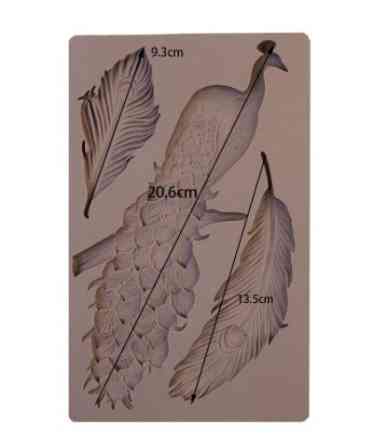 Молд силиконовый Павлин 20 на 13 см серый Киев