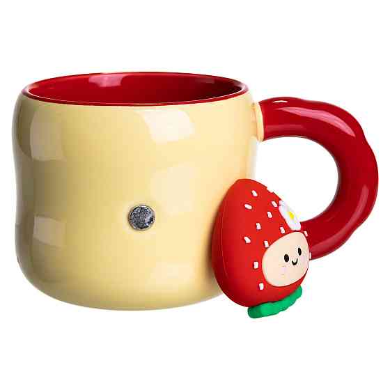 Кубок порцелянова з магнітом Поулиниця 400 (мл) подарункова кружка прикольна чашка для дітей на подарунок Жовтий з червоним FM-53A Коломия