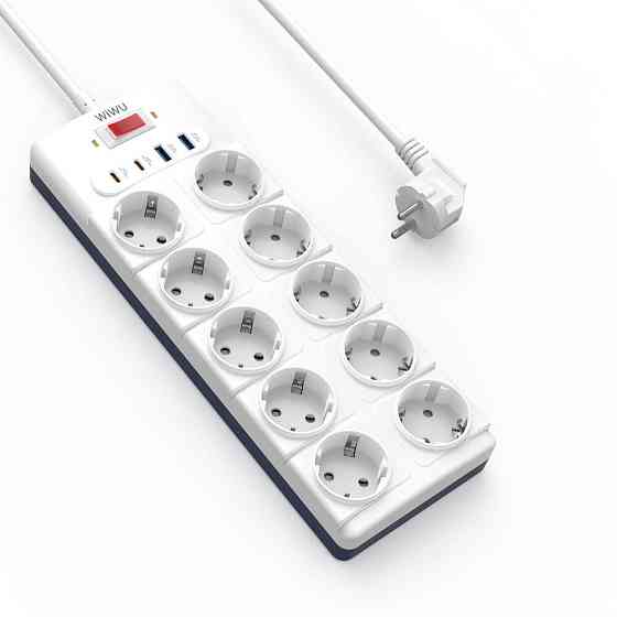Сетевой удлинитель WIWU 14 in 1 20W GaN Power Strip 2C+2A+10AC Wi-S008 EU (2 m) White Одесса