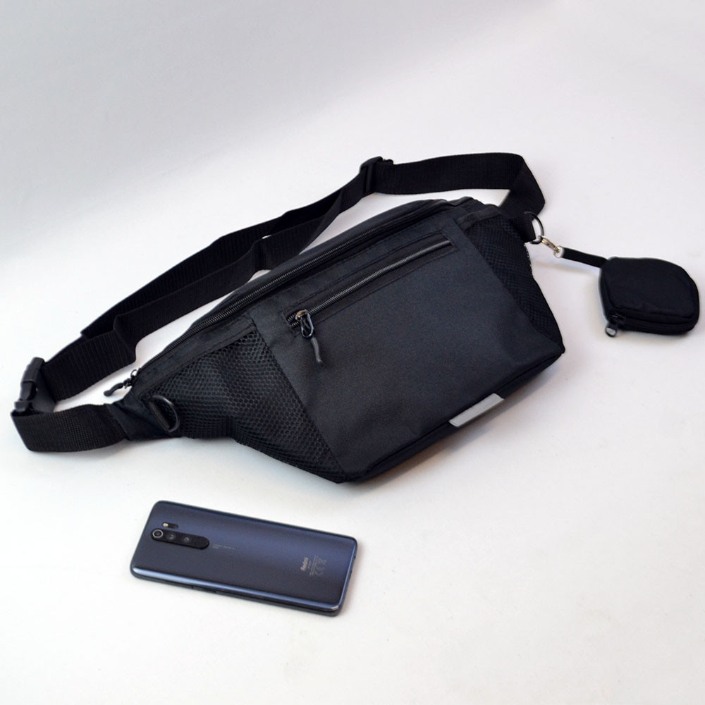 Мужская бананка с отделениями, Сумка бананка черная, Сумка ремень на пояс мужская PN-71 Ивано-Франковск - изображение 2