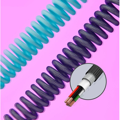 Дата кабель USB 2.0 AM to USB-C 1.37m coiled gray-black HyperX (6J679AA) Вінниця - фото 11