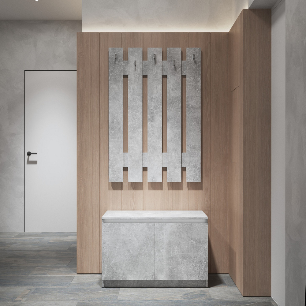 Передпокій VAYS, комплект у передпокій №3 Бетон-Білі планки Львів - фото 1