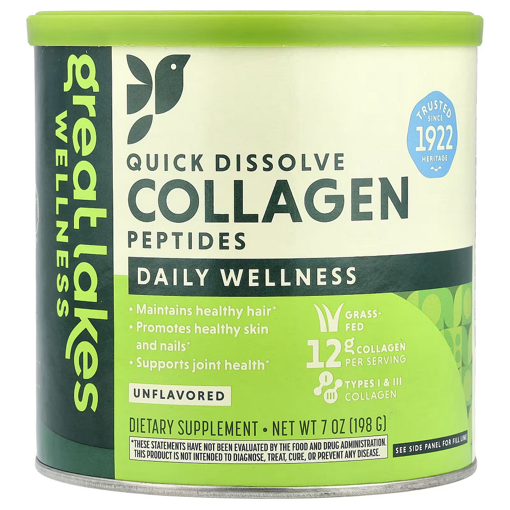 Пептиды коллагена Great Lakes Wellness Quick Dissolve Collagen Peptides Daily Wellness 198 г, Unflavored Луцк - изображение 1