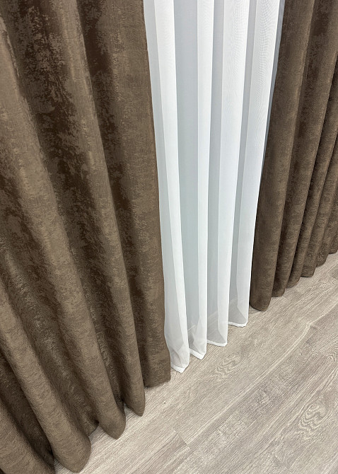 Шторна тканина жакард, колекція "Sultan YL" Туреччина колір коричневий 1203ш Київ - фото 13