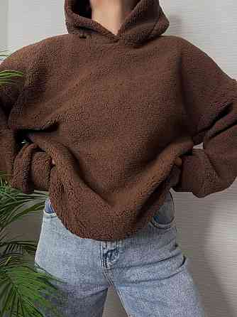Жіноча тепла плюшева худі з вушками турецьке м'яке хутро Шоколад Одеса