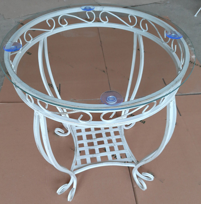 Столик журнальний кований круглий М-095 Б4582 Бежевий Київ - фото 1